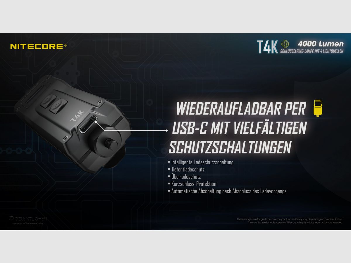 Nitecore T4K LED Taschenlampe 4000 Lumen