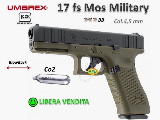 GLOCK 17 FS Gen 5 Groen / Zwart kal. 4,5 - Co2