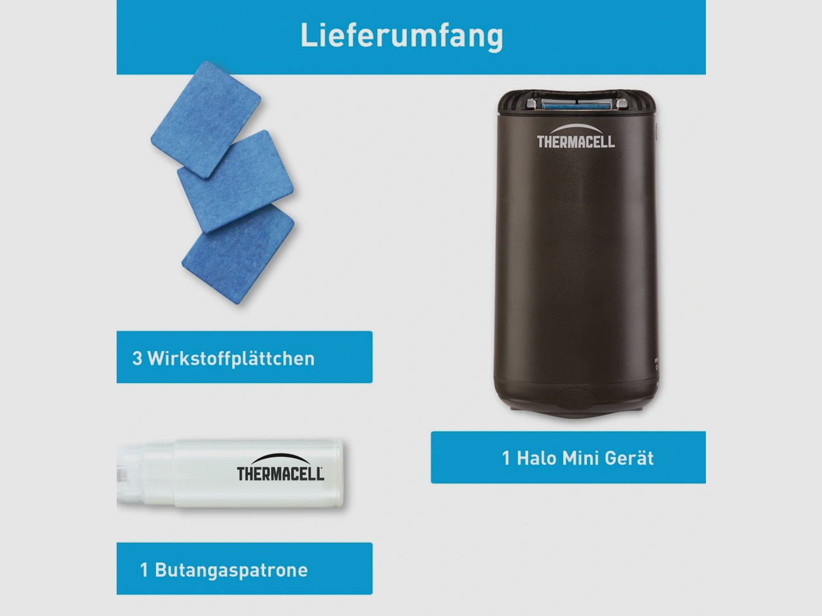 THERMACELL 2010177 Mückenabwehrgerät Tischgerät HALO Mini Farbe grapfit