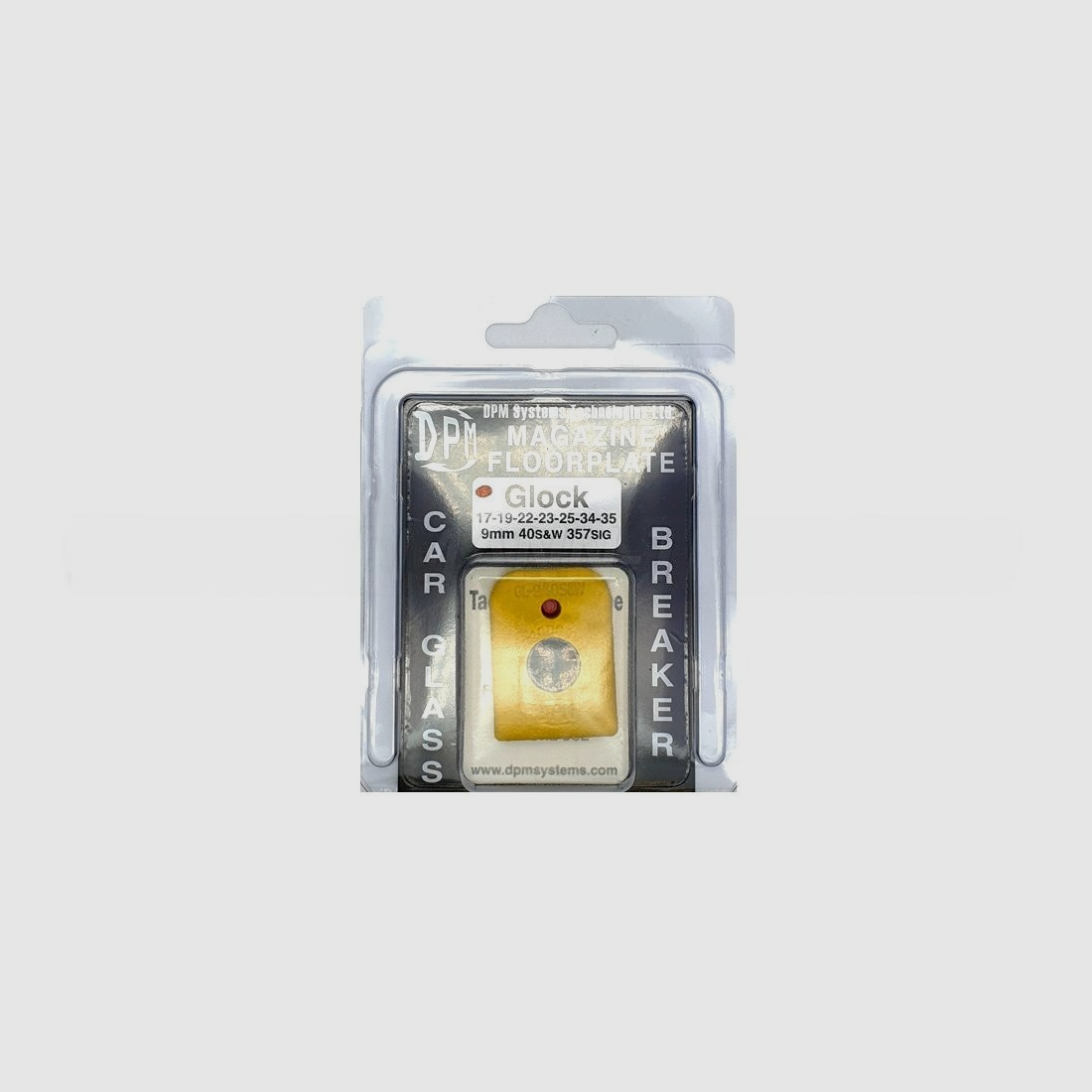 DPM MFPY-GL/1 magazine floor plate with glass breaker for GLOCK 9 mm/.40S&W/357Sig Polymer Yellow, image 3 of 3