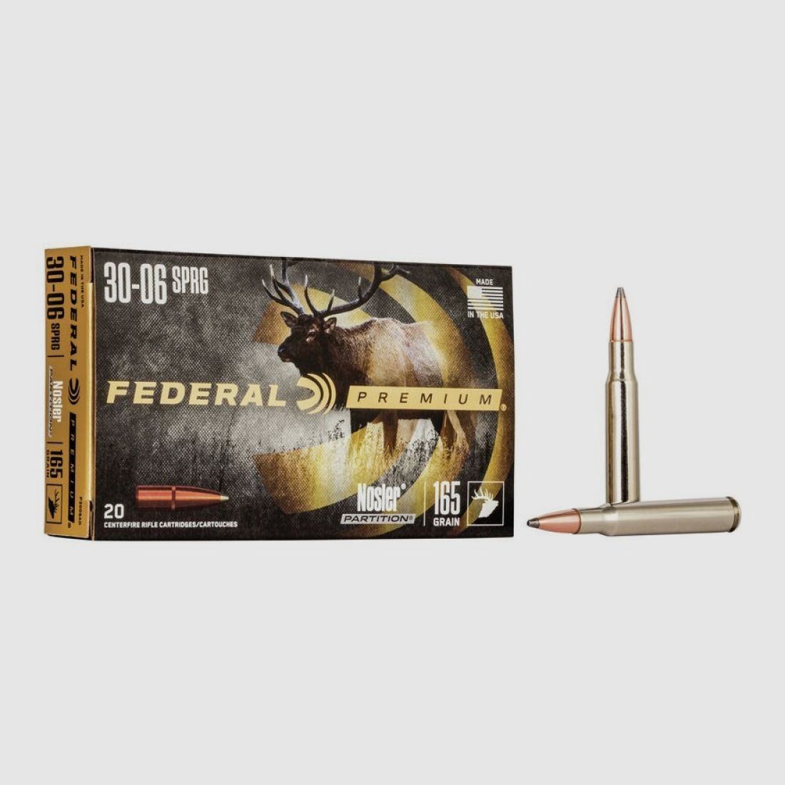 30-06 Springfield Federal 165 gr Nosler Partition VE20