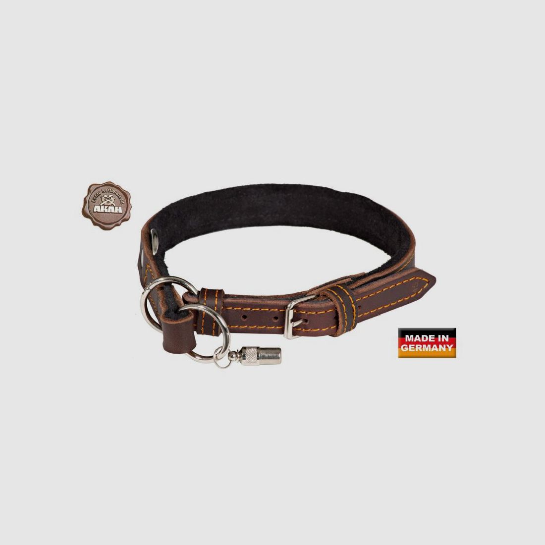 AKAH Würge Halsband Ölleder mit Begrenzung