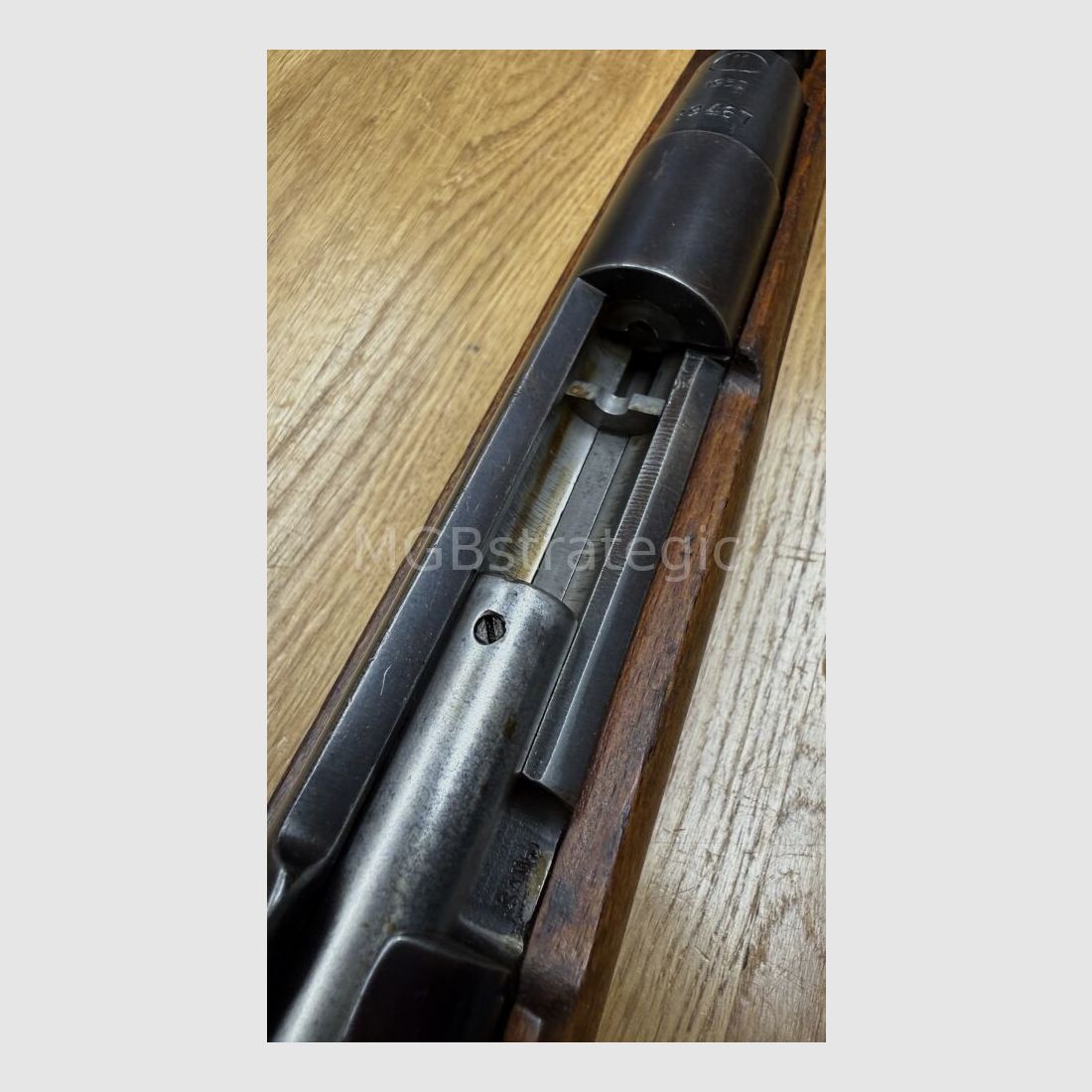 Radom WZ.48 - fusil d’entraînement Mosin Nagant polonais fabriqué en 1950 - le « 11 » se trouve dans l’ellipse sur le pont du boîtier (fabrication polonaise), image 7 sur 10