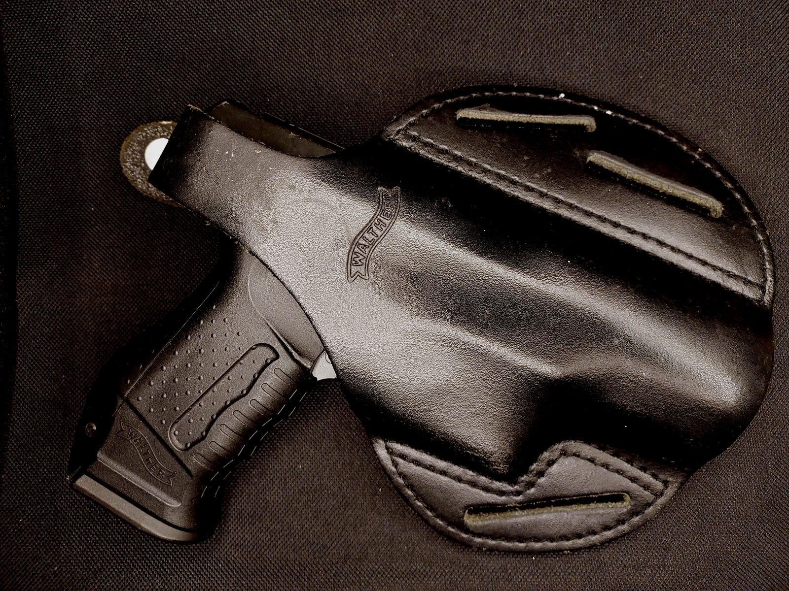 Pistolet à blanc Walther P99 9mm P.A.K. bronzé (PTB 637) P 99 avec étui en cuir