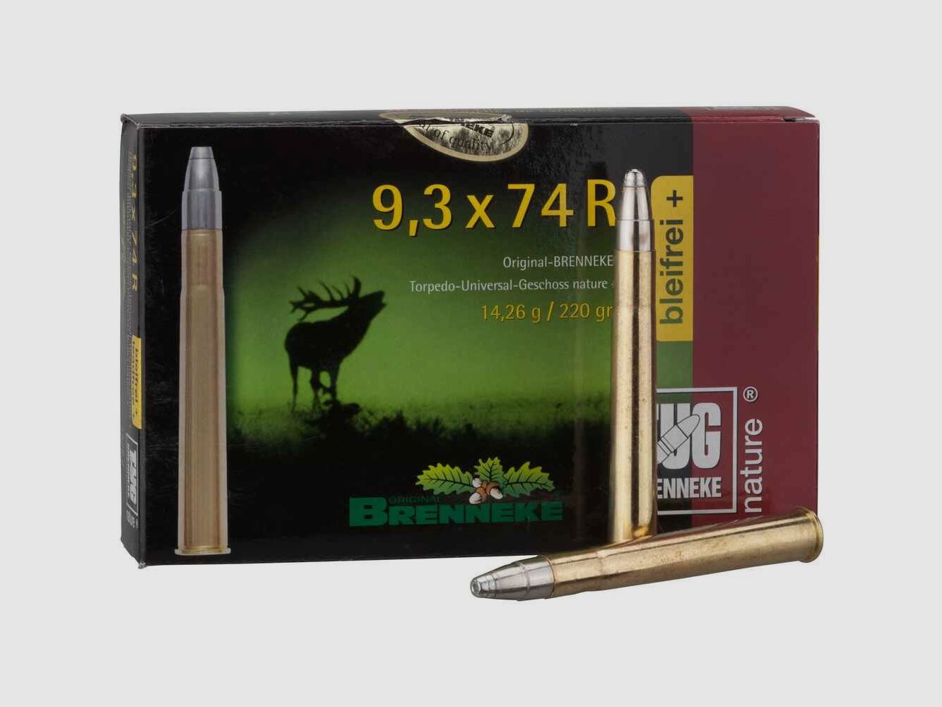9,3x74 R TUG naturaleza+ 14,3g/220grs. Brenneke