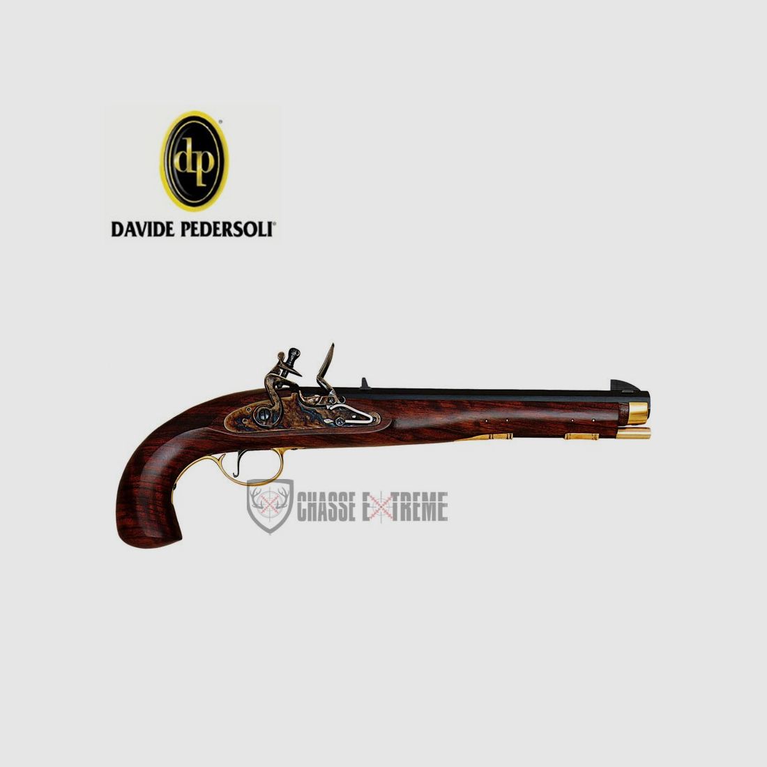 Pistolet PEDERSOLI Kentucky à Silex Cal 45