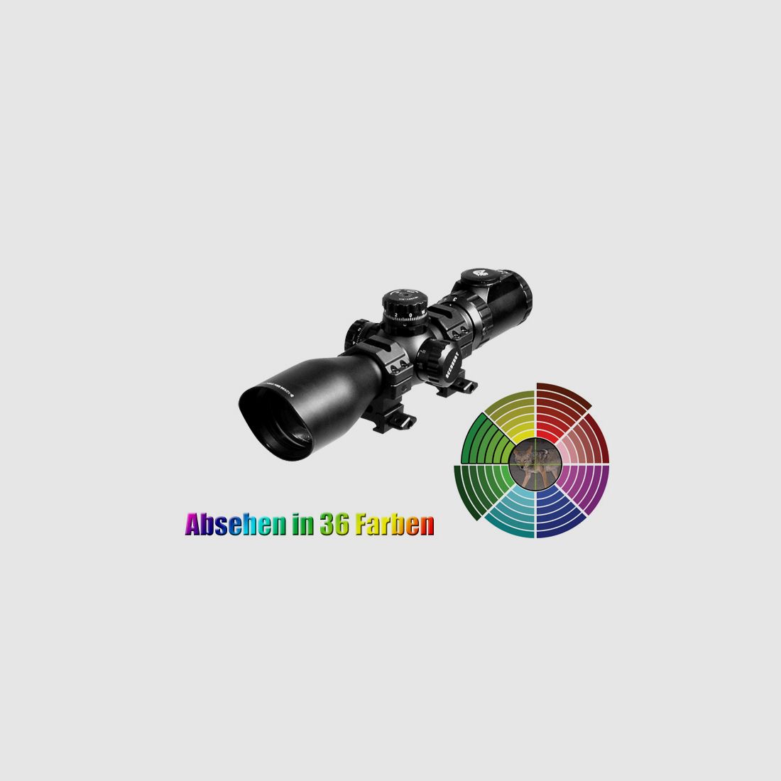 Taktisches Zielfernrohr 3-12x44 Compact von UTG mit SWAT AO Mil Dot, Absehen in 36 Farben, inkl 11mm und 22mm Montage