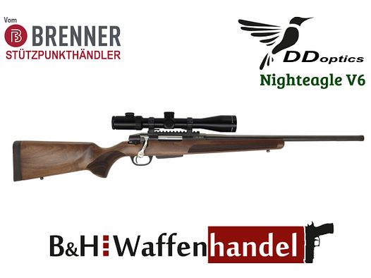 Neu: Komplettset Brenner BR20 Holzschaft DDoptics 2.5-16x42 oder 2.5-15x50 Nussbaum Jagd Büchse Finanzierung möglich (Art.Nr.: BR20WP10)