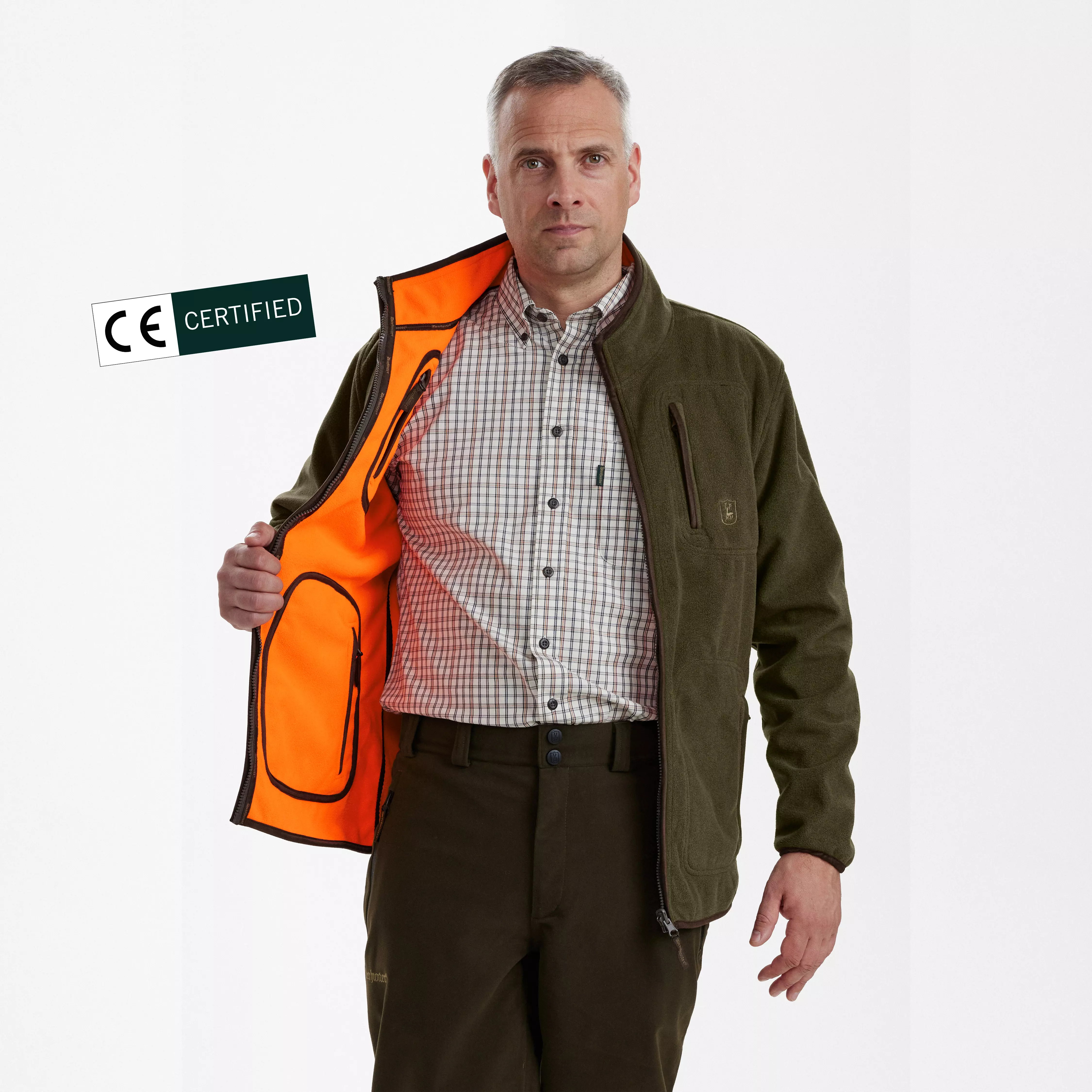 Gamekeeper giacca in pile bonded - reversibile - arancione
