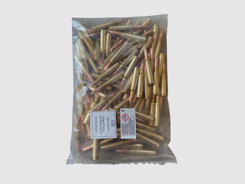 PPU BÜCHSENPATRONEN 8x57 IS / JS - 198 GRS. - FMJ - 100 SCHUSS BULK