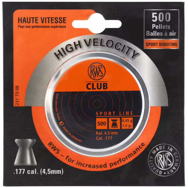 RWS CLUB Diabolos Kaliber 4,5mm Flachkopf 0,45g BTE 500