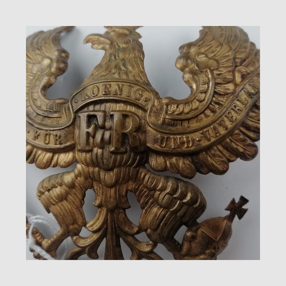Bardzo piękna pruska plakieta hełmu z kolcem model 1895 – oddział – Doskonały stan – 100% oryginalny, zdjęcie 2 z 6