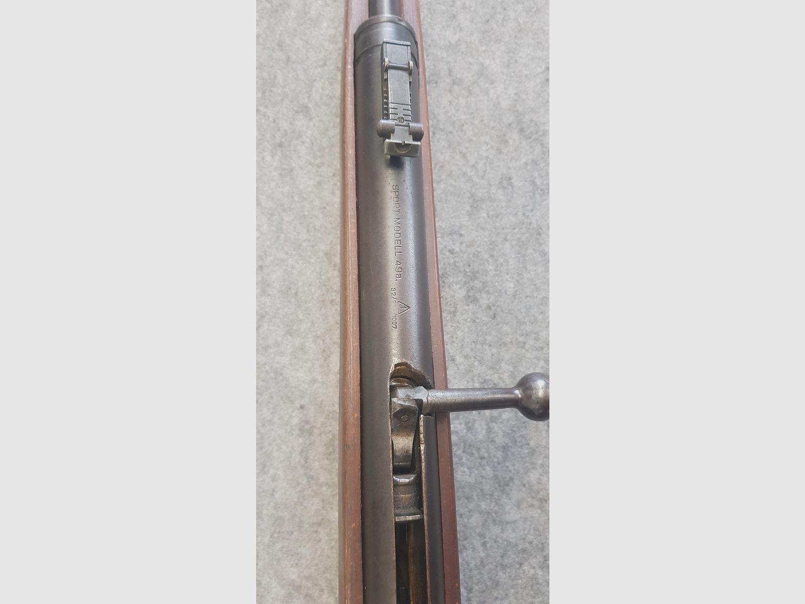 Haenel Mod. 49a  mit  dunklen Schichtholzschaft von 1953 im schönen Zustand Durchlader kein 310