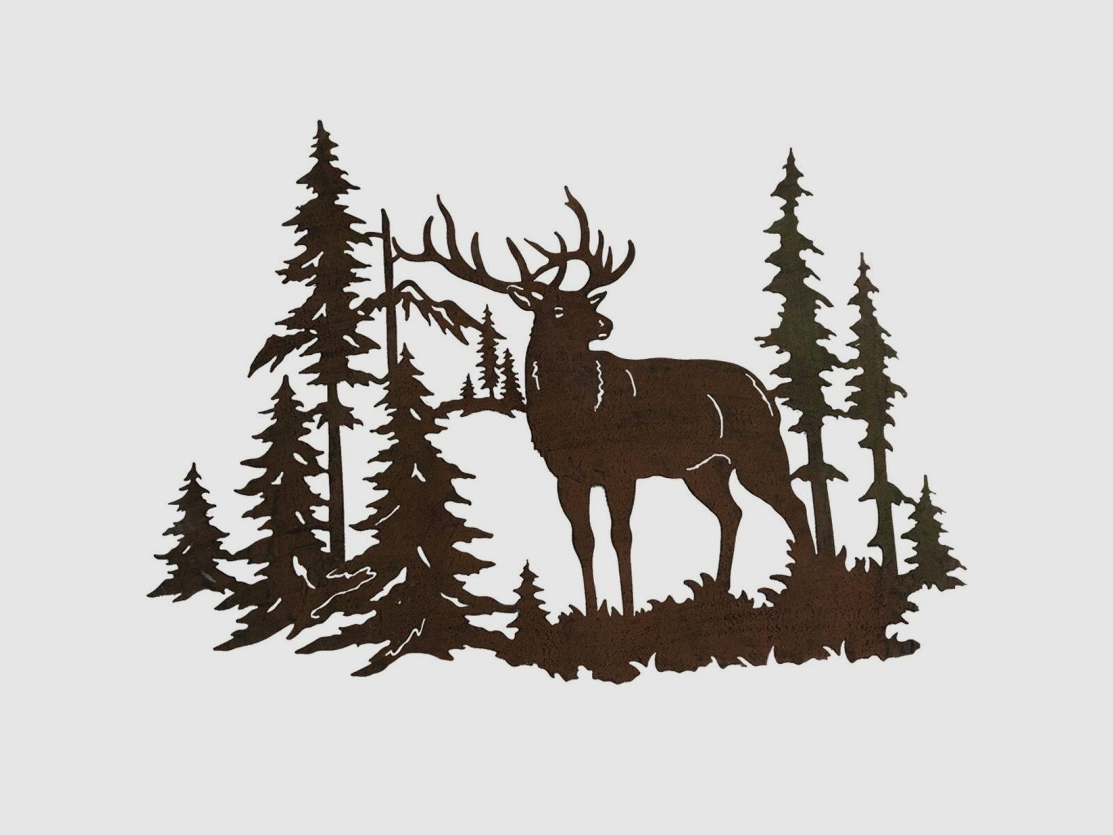 Lovergreen Dekoration Motiv Wanddekoration Metall Hirsch Wald