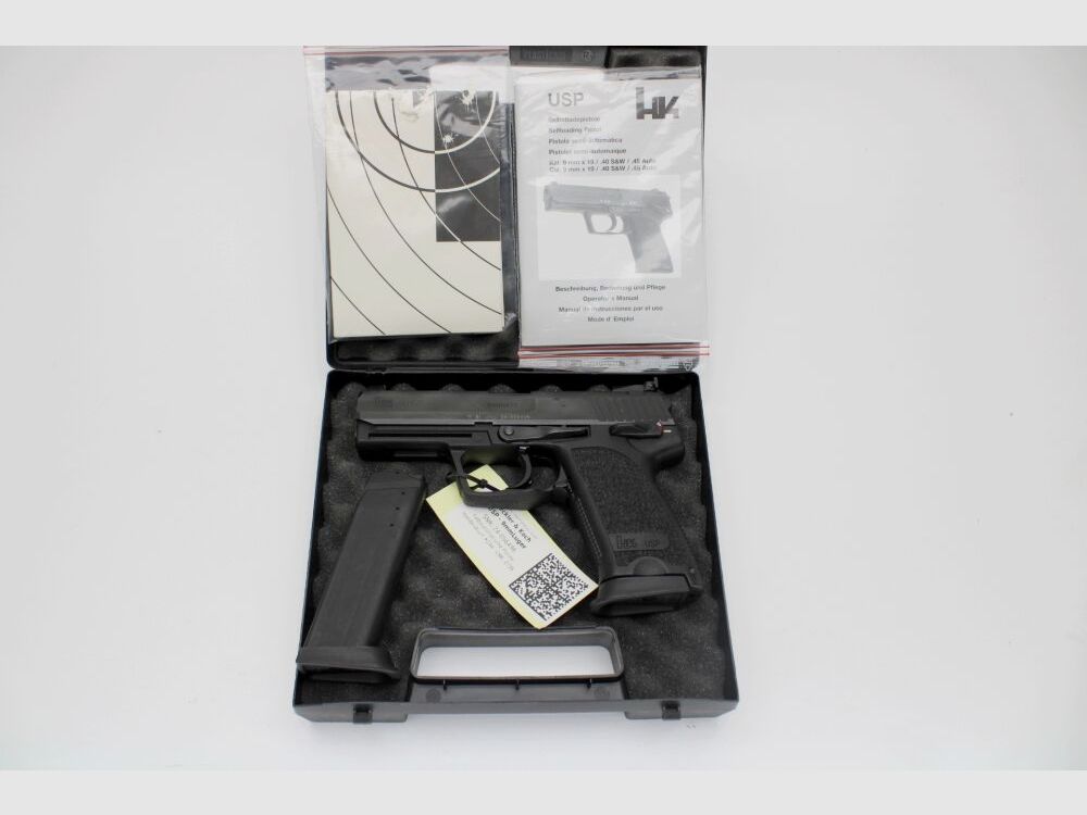 Pistole Heckler & Koch USP mit Box, 2tem Magazin Anleitung und Anschussbild 9mmLuger