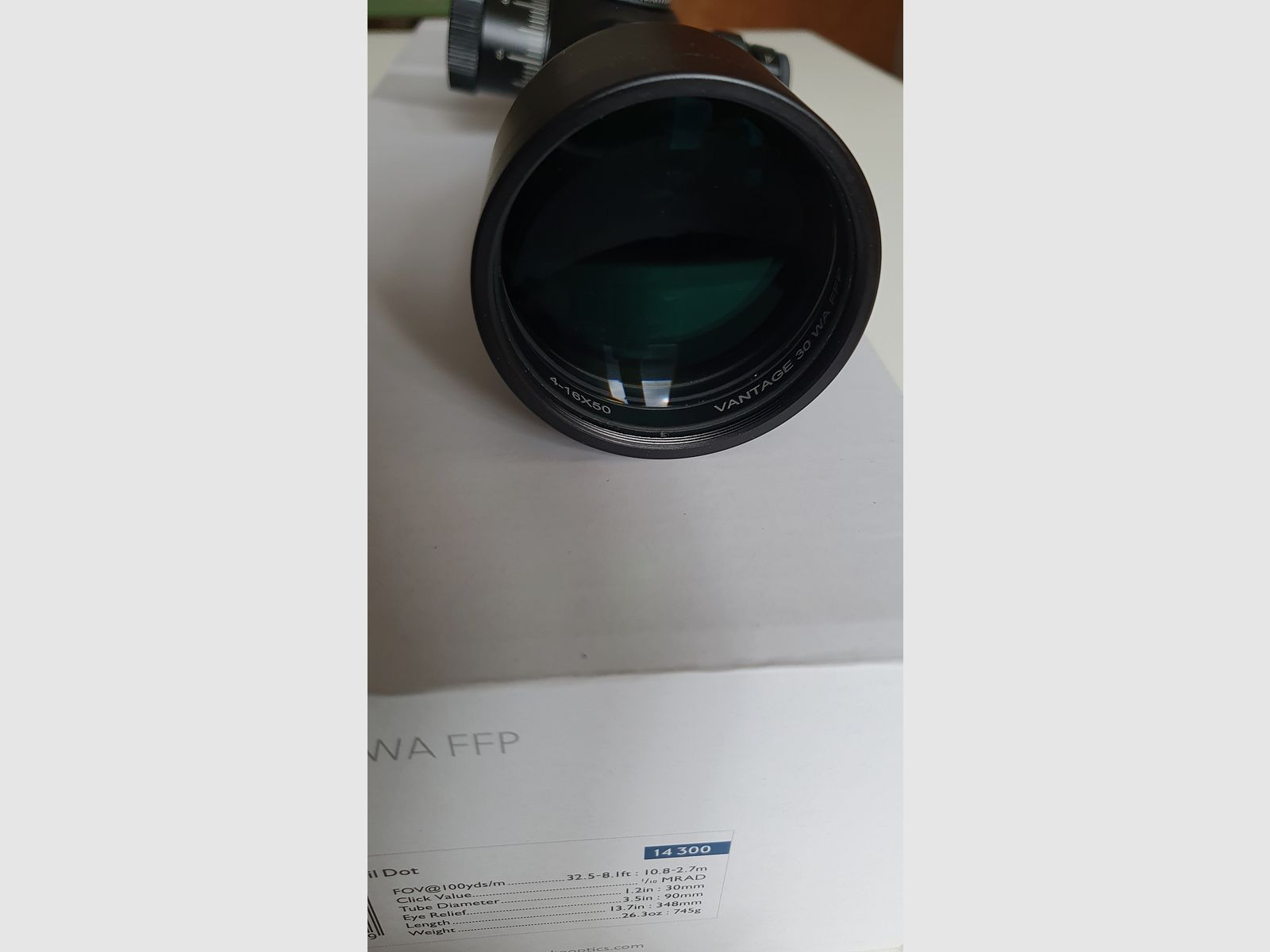 Hawke Vantage 4-16x50 SF: 30 WA FFP Halve MilDot 14300