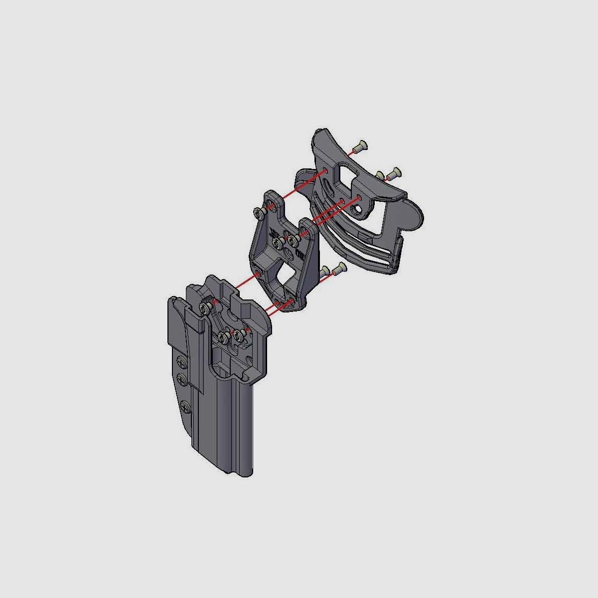 Comp-Tac Kydex Holster INTERNATIONAL Walther Q5 Match Steel Frame 5"-Rechtshänder-Schwarz