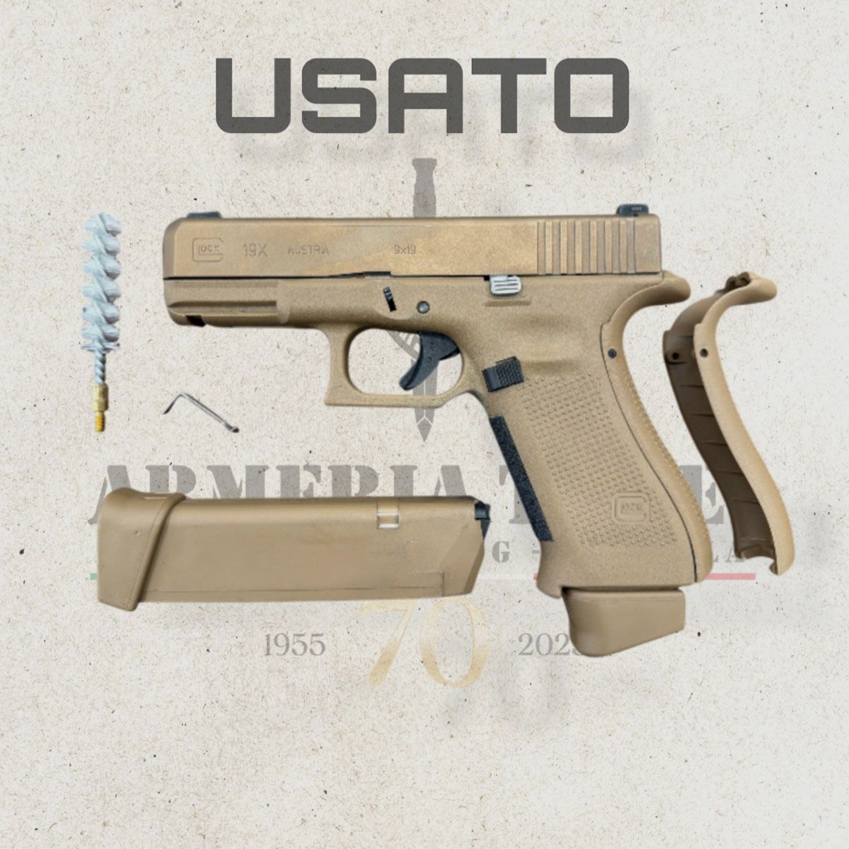 GEBRAUCHT – PISTOLE – GLOCK MOD. 19X FDE Kal. 9×19, Bild 3 von 4