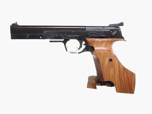 Walther CSP Expert Notenhout Gr.M rechts, kaliber .22lr.