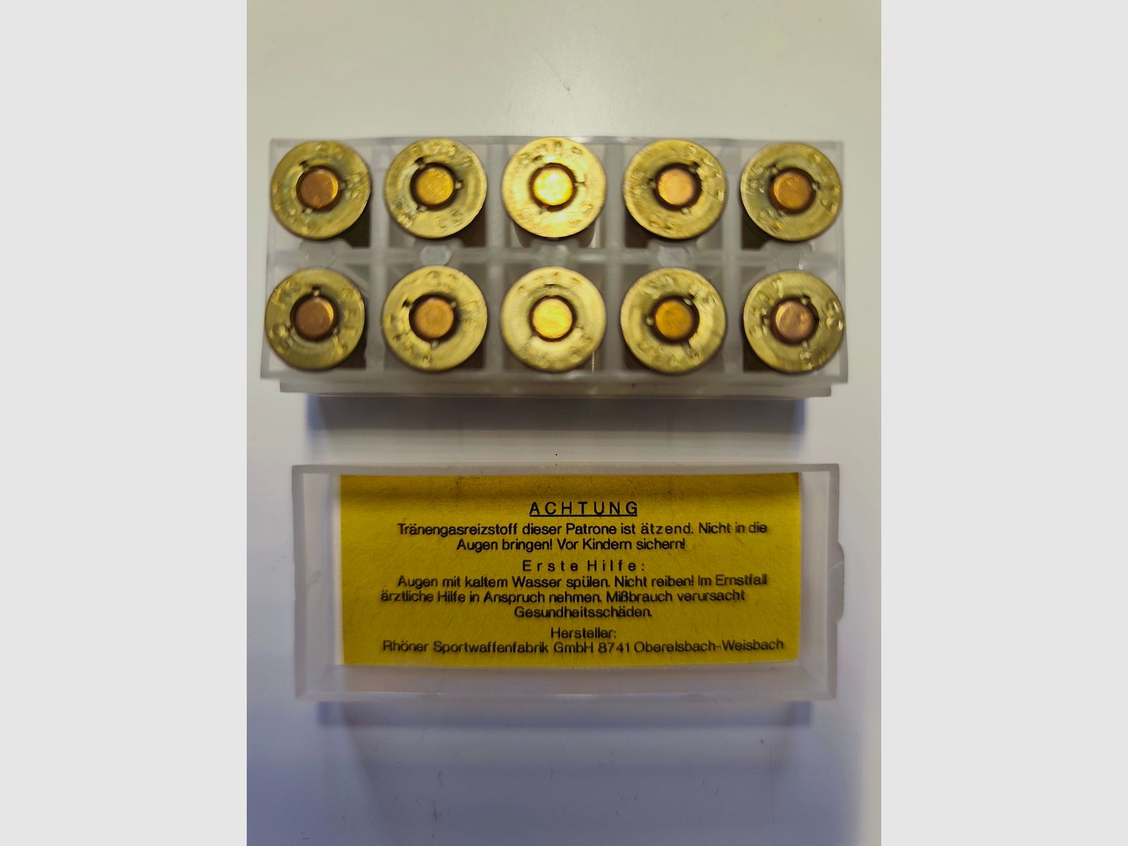 CS Gas Cartucce 9mm Revolver Produttore SM Rhöner + piccolo coltello tascabile