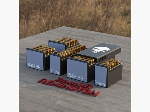 Filamelt Munitionsbox / Ammo Box 7mm BR Remington – Patronenbox für 50 Schuss, Made in Germany