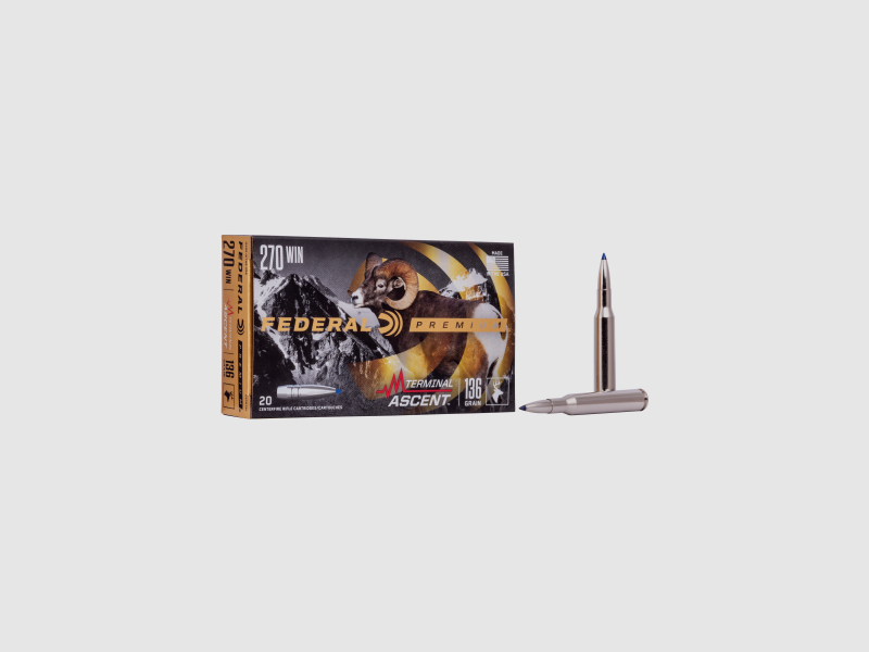 Federal Munitions de Fusil Premium .270 Win. 8,8 g / 136 gr Terminal Ascent