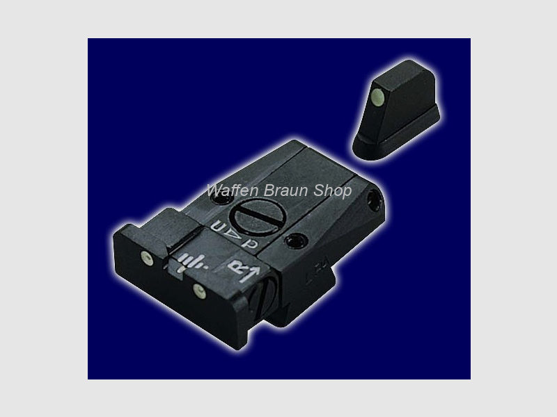 Visées LPA pour armes de poing SPR62BN MARRON. GP VIGILANTE, GP MKII, GP PRACT., GP 40 S+W / 3-DOT-SY
