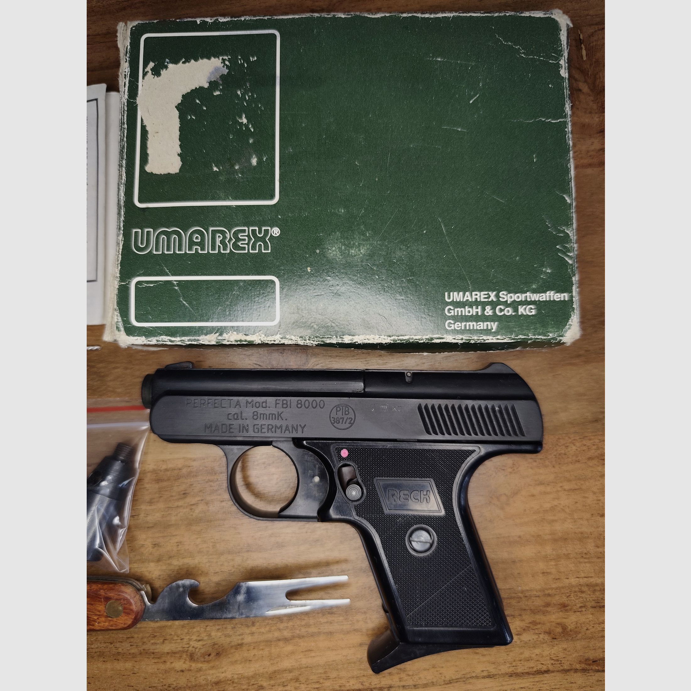 RECK Perfecta  Mod.FBI 8000 Kompletes Sammler - Set +CS Gas+Taschenmesser