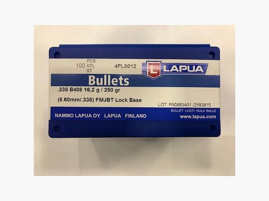 LAPUA KOGEL C 338 FMJBT 250 GR
