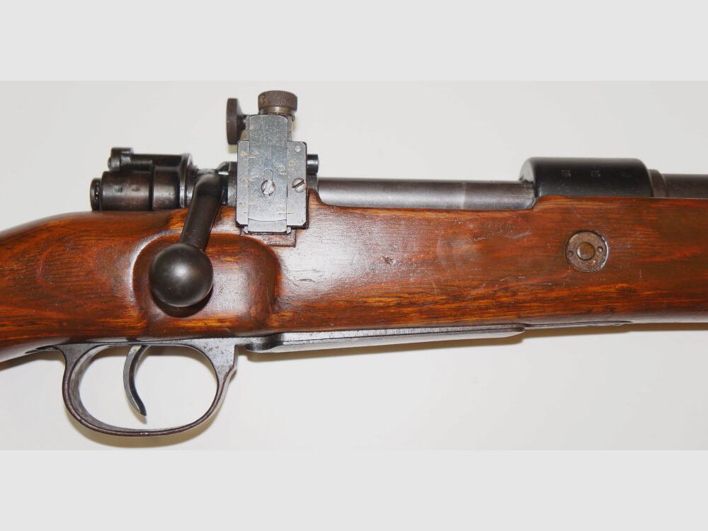 Mauser Werke Oberndorf a.N. Repetierbüchse, Matchgewehr byf42 Mauser K98k mit langen Matchlauf und Diopter, Korntunnel 8x57IS