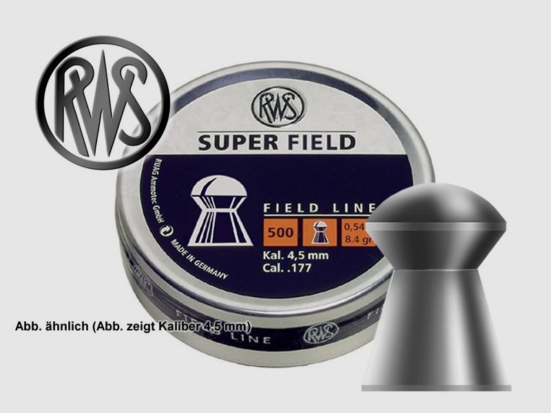500 StĂĽck RWS Rundkopf-Diabolo SUPER FIELD, Field Target, Kal. 5,51 mm, 1,03 g