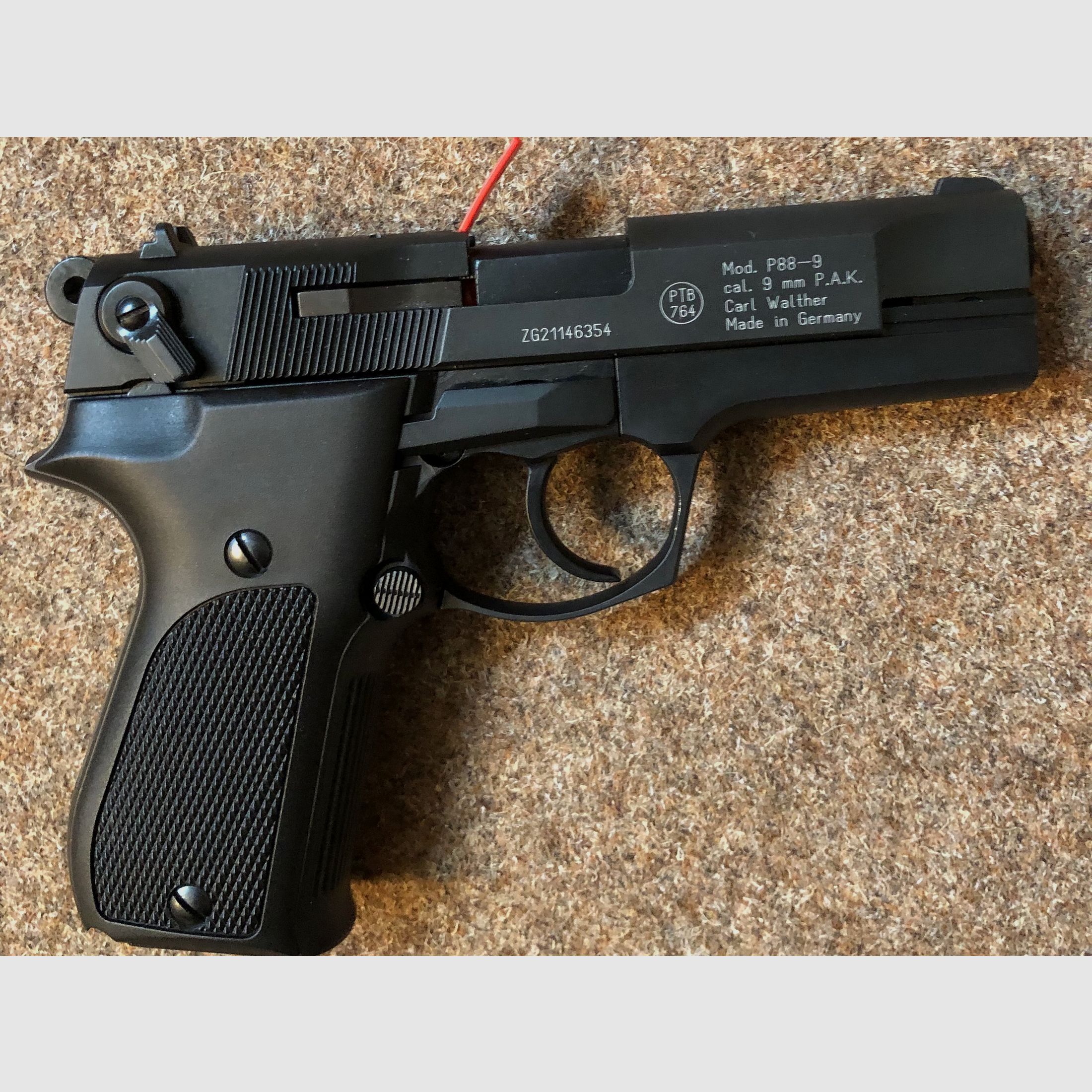 Walther P88 P.A.K. 9mm , schwarz-brüniert, Top Zustand - inkl. Munition!