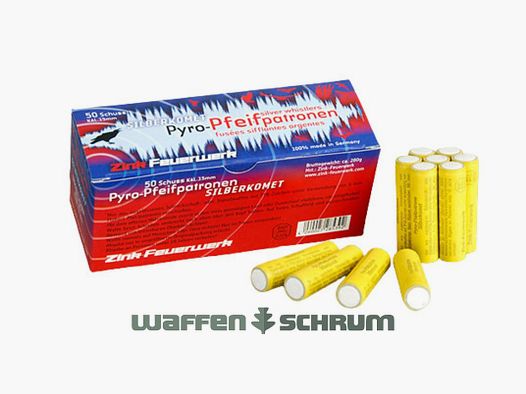 Zink 15mm Pyro-Pfeifpatronen Silberkomet 50 Schuss