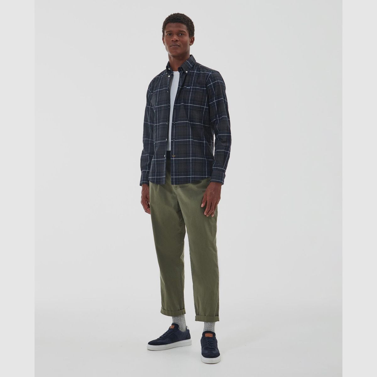 BARBOUR Hemd Wetheram Tailored Classic Zwart Slate