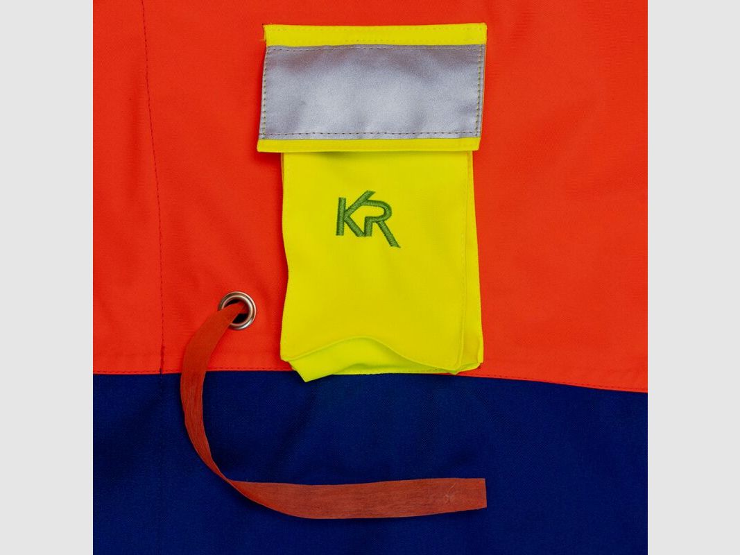 Kruedener Hundeführer-/ Durchgehjacke warnrot/blau/gelb