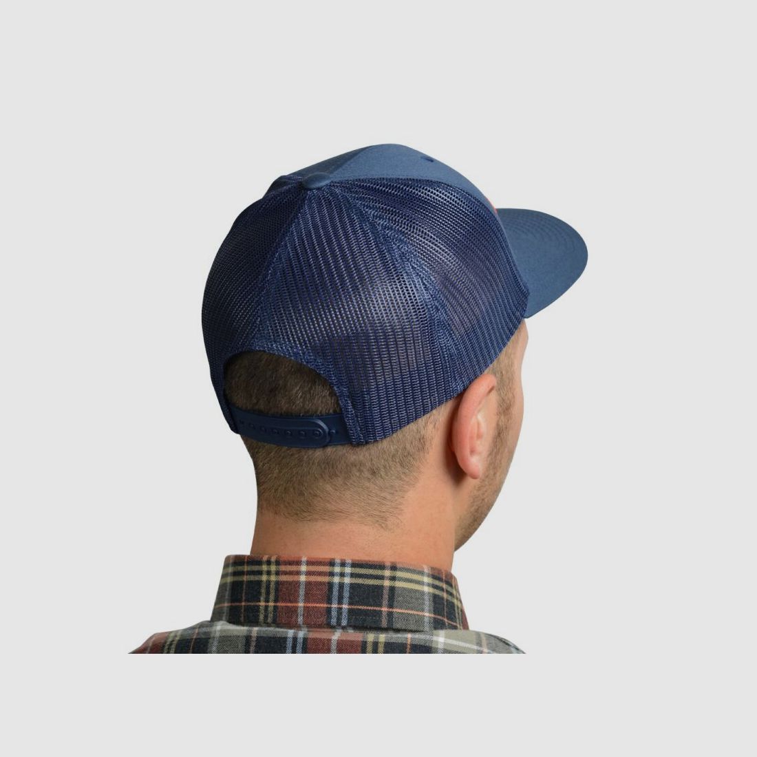 Blaser Kappe Mesh Snapback blau/orange
