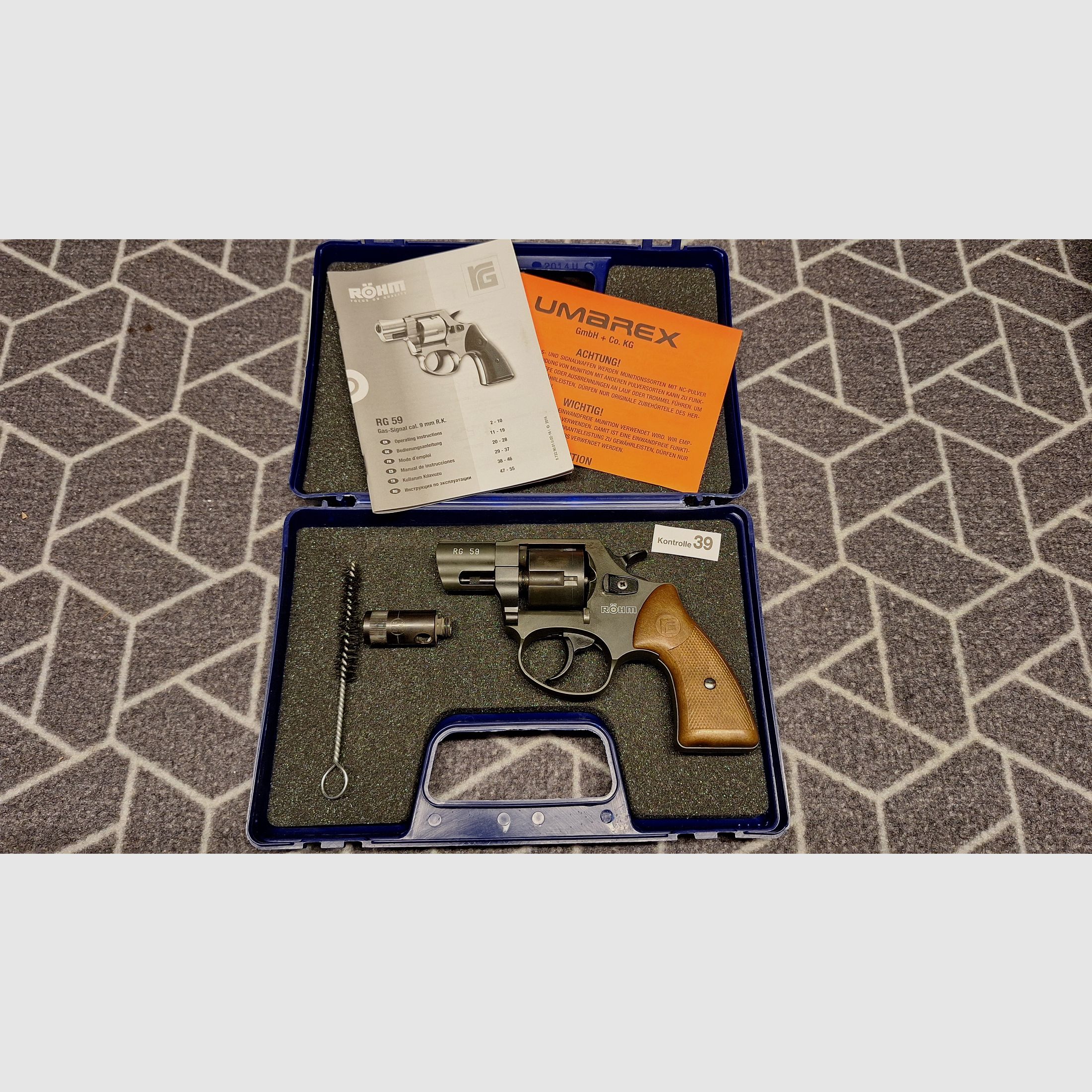 Röhm RG 59 Il piccolo revolver a salve brunito 9mm R.K. COME NUOVO!