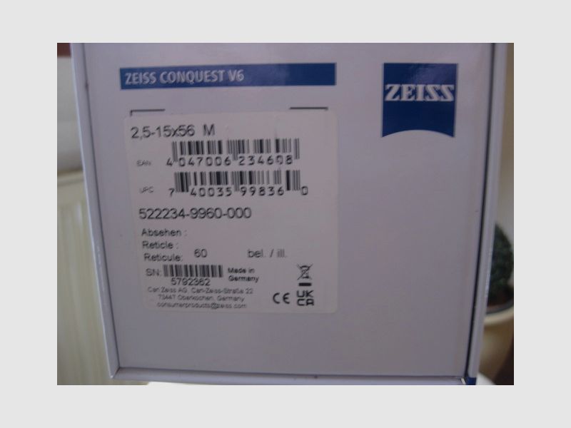 ¡MEJORES PRECIOS ABSOLUTOS para "NUEVO" ZEISS V6 y V8! V6 1,1-6x24 M o V8 1,1-8x24 M o V6 2,5-15x56 M o V6 2-12x50 M cada uno con Abs-60 y RAIL INTERIOR!!! No Swarovski -Z6i-Z8i-LEICA-SAUER-MAUSER-Blaser-Schmidt&Bender-GPO etc.