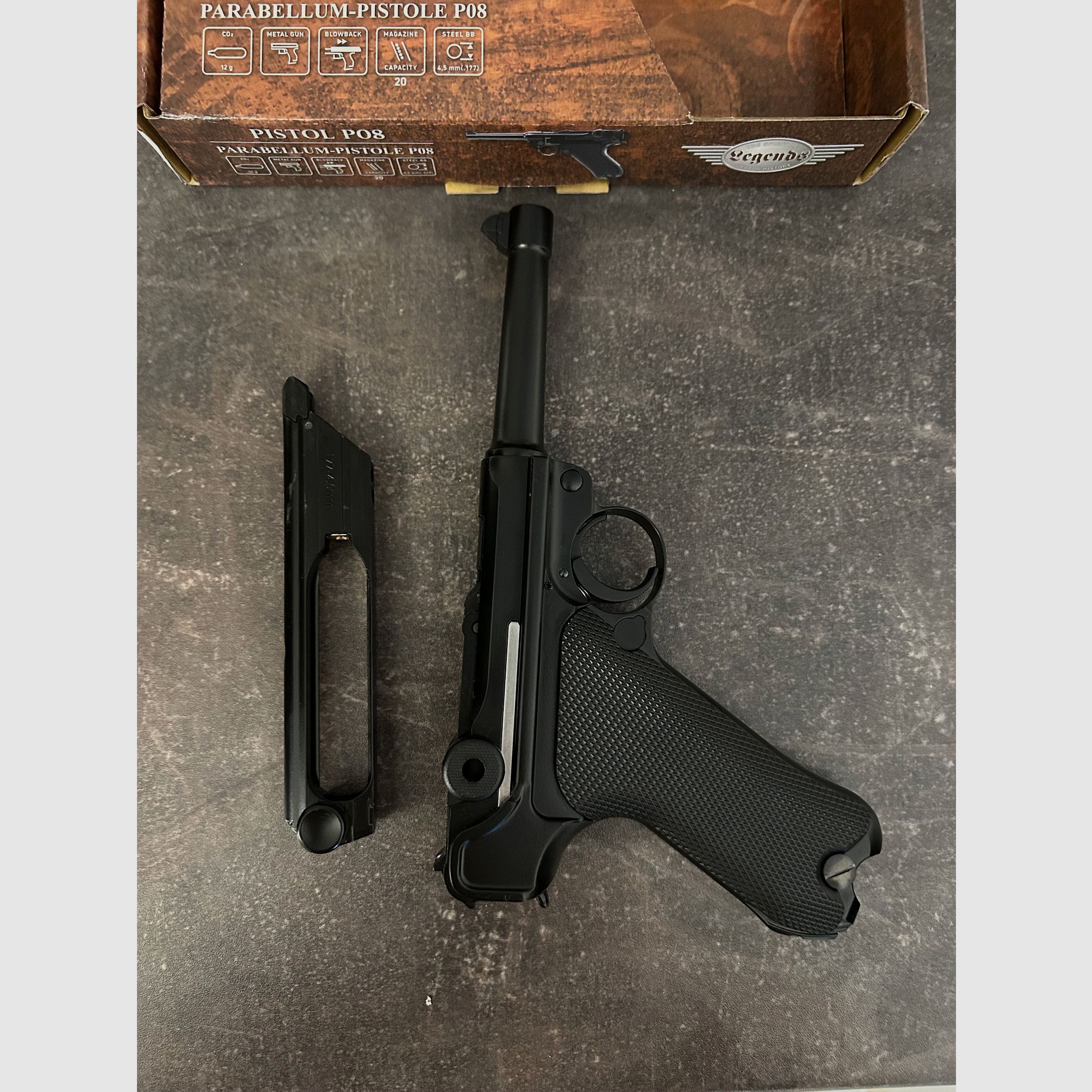 Luger P08 Co2 BLowback (Parabellum P08) 4,5mm BB