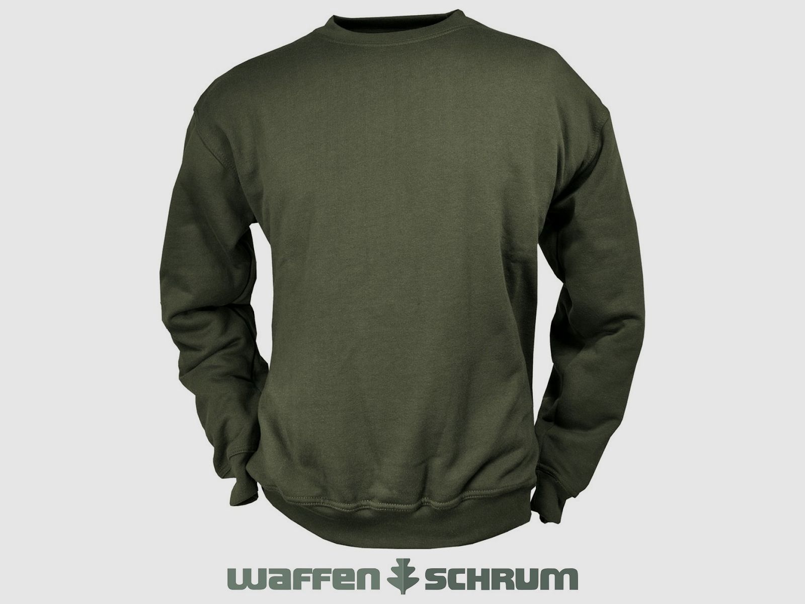 Hubertus Sweatshirt Rundhals Oliv