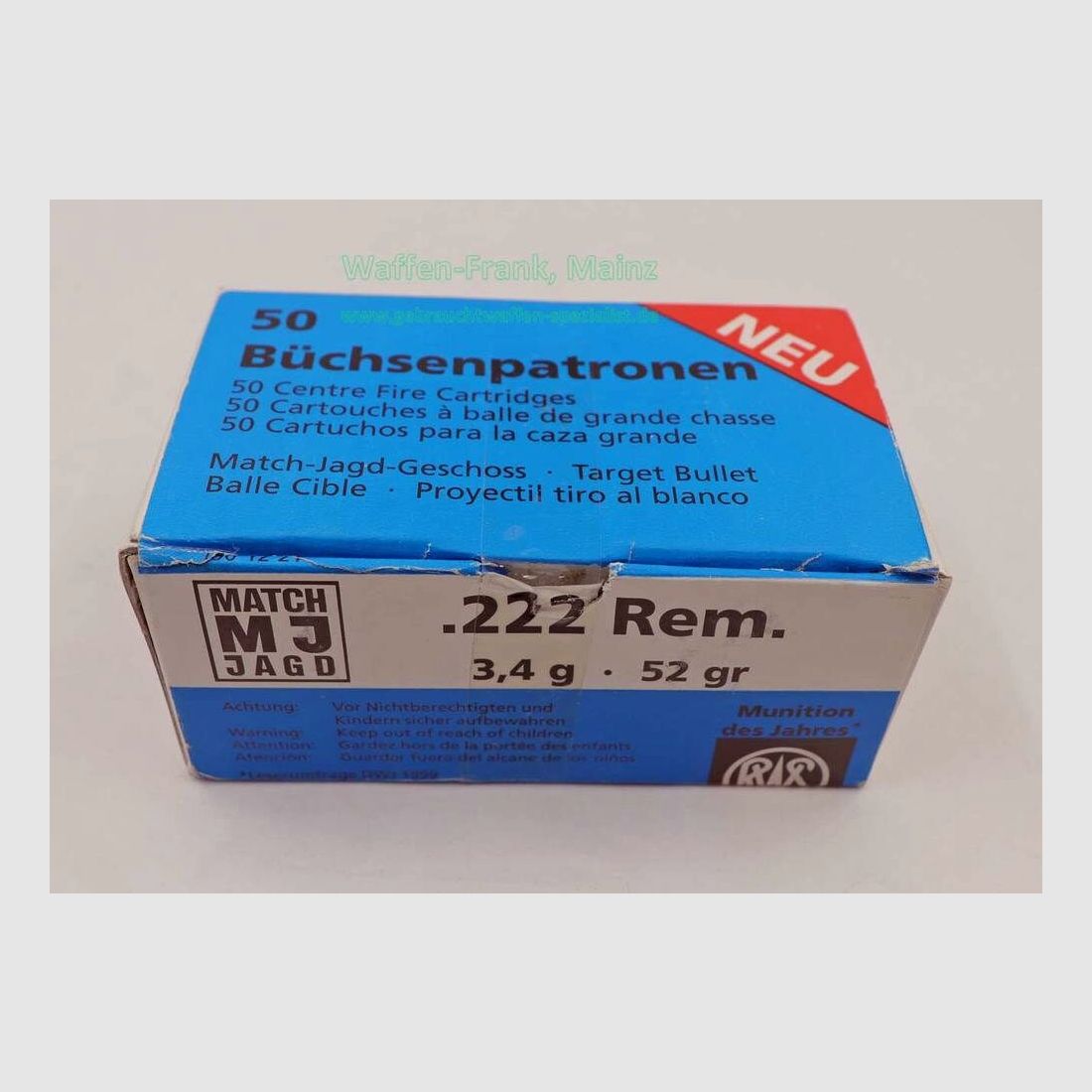 RWS (WZd.Fa.Rottweil) cartuchos de armas largas, usados