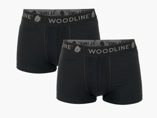 Woodline Boxershorts Schwarz 2er-Pack - S