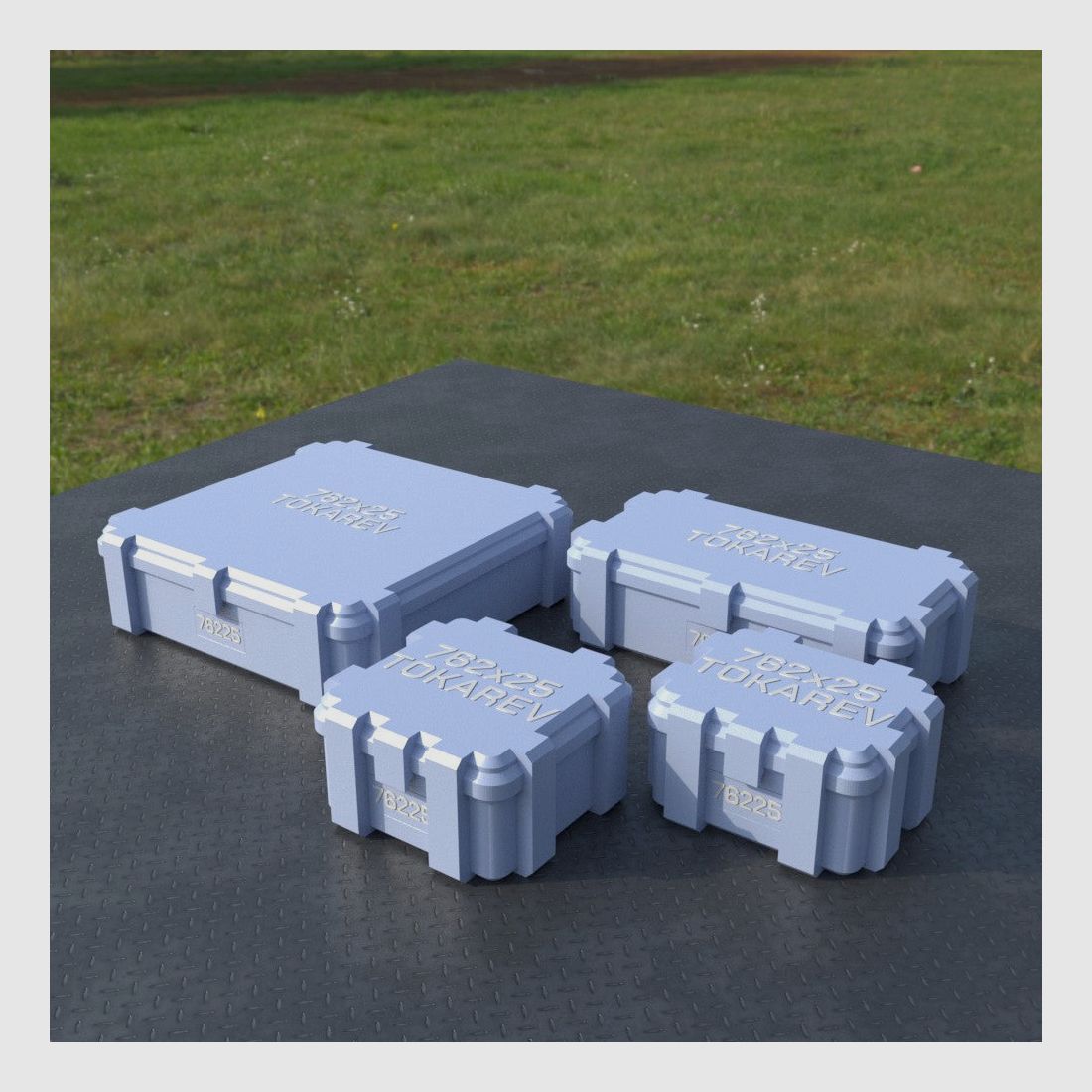 Filamelt munitiekist / Ammo Box 7.62x25 Tokarev - patroonbox 'flipdeksel' - 20 / 25 / 50 / 100 ronden