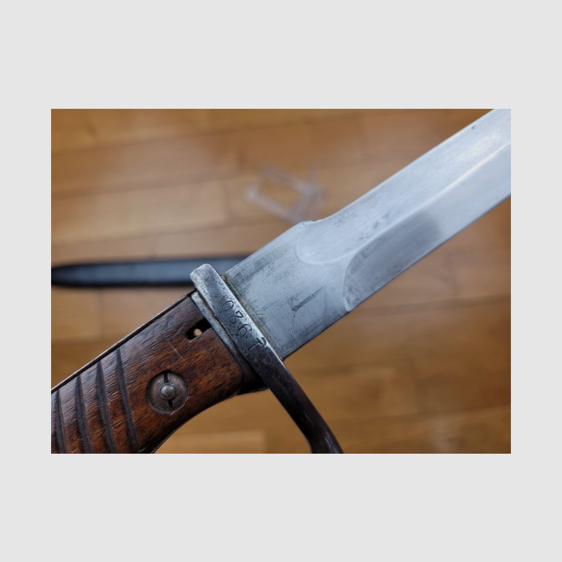 Rarissime baïonnette « V notch » 98/05 – pommeau usiné en V – Police Weimar – Prusse- Scie meulée en plus !- TOP !, image 19 sur 22