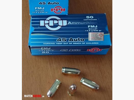 Partizan 1000 Partizan cartuchos 45 ACP 14,9g