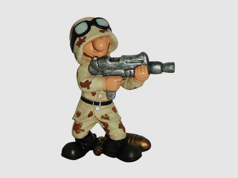 Deko - Soldat SD2 US-Desert-Camo mit MG im Anschlag + Brille