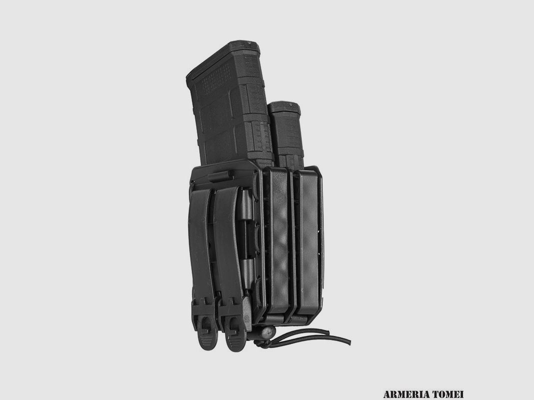 VEGA HOLSTER – 8BL04 DUBBELE MAGAZIJNHOLDER IN VERSTELBAAR POLYMEER MET TUBULAIRE ELASTIEK, afbeelding 2 van 2