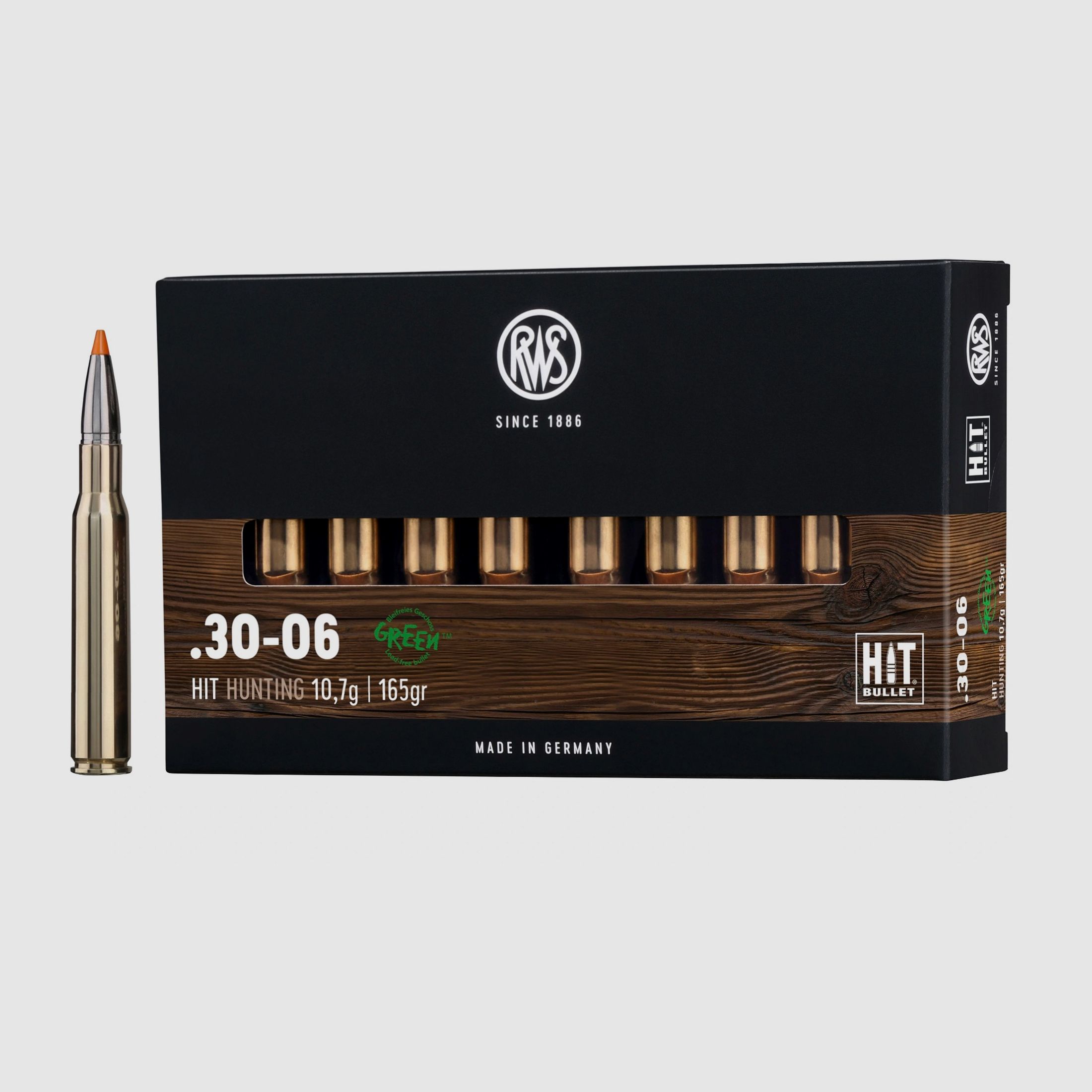 RWS 2318843 Büchsenpatronen .30-06 Spr. HIT 10,7g 165grs. Bleifrei