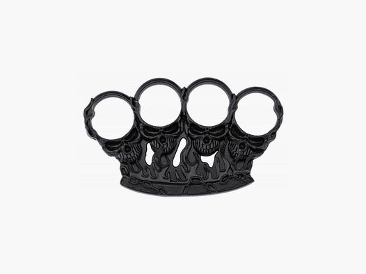 Zwart bronzen schedel knuckle duster