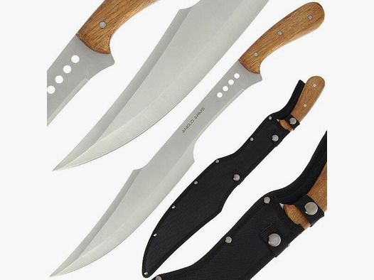 Zombie und Jäger Machete mit Holz Scheide , Holzgriff